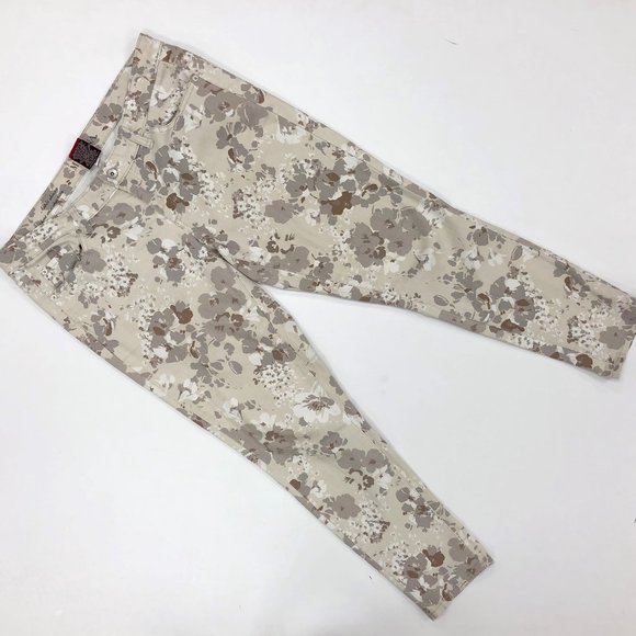 Merona Grey Flower Print Pants Size 12